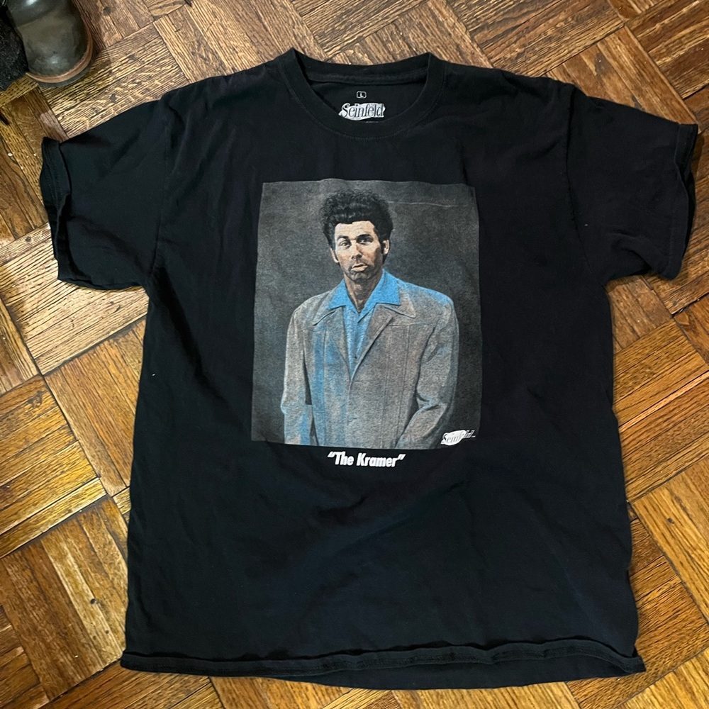 VINTAGE KRAMER, Seinfeld Black Graphic T-Shirt size L(men med)